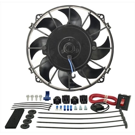 Derale DERALE 16508 8 In. Tornado Electric Puller Fan; Premium Mounting Kit D65-16508